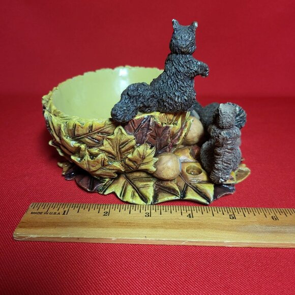 Vintage Nut Bowl Squirrel Figurines Resin Stone Home Decor Bowl Holidays Table D - Picture 8 of 15